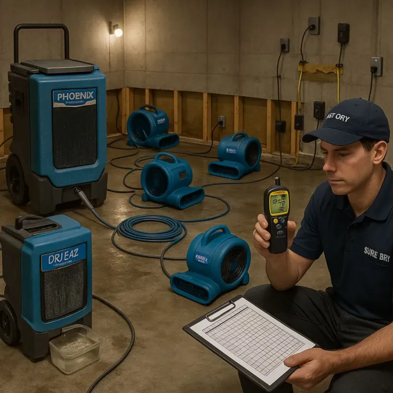 Structural Drying and Dehumidification process in Bismarck, ND